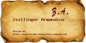 Zeitlinger Armandina névjegykártya